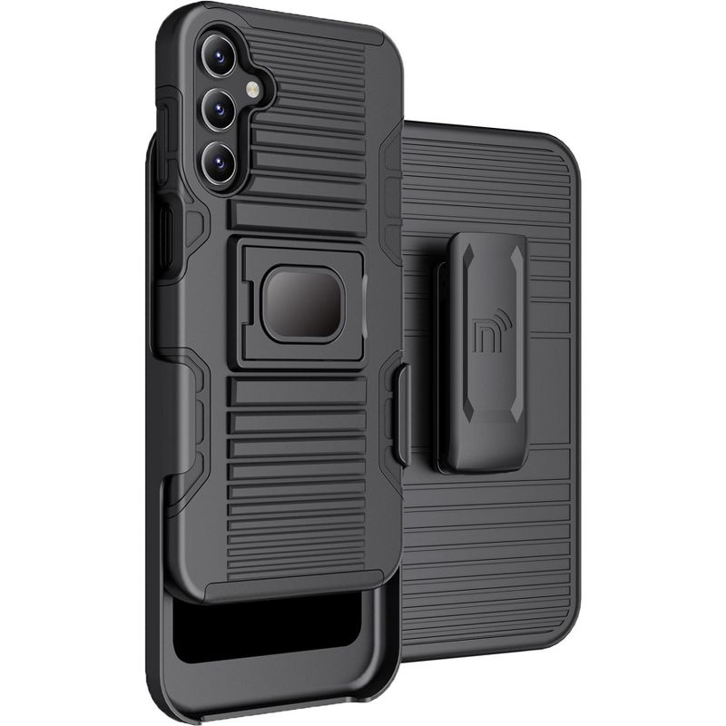 Nakedcellphone Combo for Samsung Galaxy A15 5G - Rugged Phone Case with Stand and Belt Clip Holster, 1 of 12