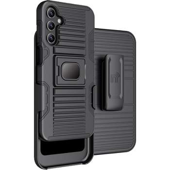 Nakedcellphone Combo for Samsung Galaxy A15 5G - Rugged Phone Case with Stand and Belt Clip Holster