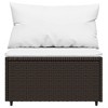 Patio Middle Sofa with Cushions  Poly Rattan vidaXL - 3 of 4