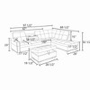 3-Piece L-Shaped Combination Sofa Set in Grey Linen for Living Room - 2 of 2