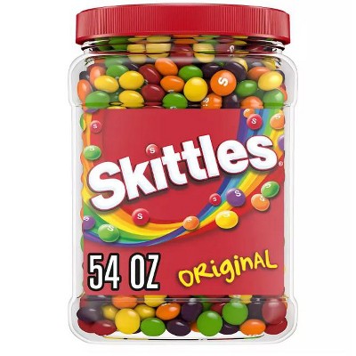 Skittles Chewy CandyParty Bulk Jar, Original Fruity Candy, 54 oz.