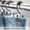BRINJOY Shower Curtain Hooks Rings, Premium Stainless Steel Rustproof Double Glide Shower Hooks for Bathroom Shower Rods Curtains,Set of 12 - 3 of 4