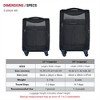 BEAFUP 2-Piece Hard Shell Luggage Set with Spinner Wheels - 20", 24" Lightweight Suitcases for Travel - 3 of 4