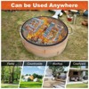 Carbon Steel Fire Pit Grill Grate, 600°f Powder Coating, 3 Shapes & Sizes, Foldable/Stationary Models with Handle for Outdoor BBQ - 3 of 4