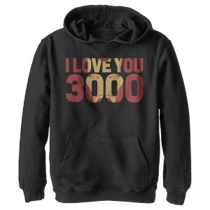 Boy's Marvel Iron Man Love 3000 Mask Pull Over Hoodie - 1 of 4