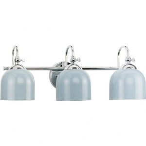 Progress Lighting Dalton 3-Light Wall Light in Polished Chrome with Coastal Blue Shade - 1 of 1