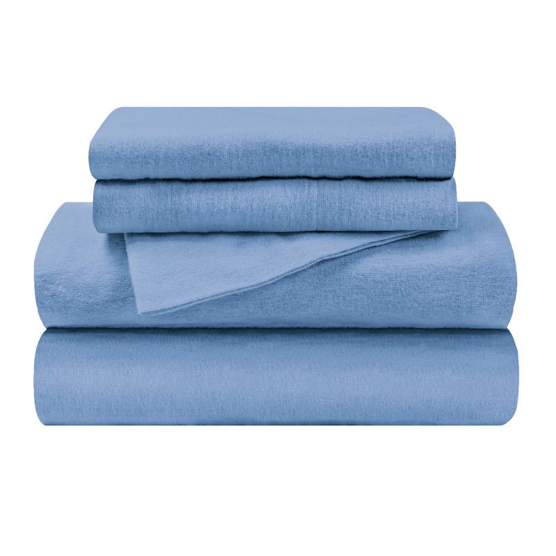 Heavyweight Cotton Flannel Solid or Trellis Deep Pocket Sheet Set by Blue Nile Mills, 1 of 6