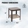 EAGLE PEAK Classic Patio Side Table with Storage Wicker, Outdoor Patio Furniture , Brown/Beige - 3 of 4