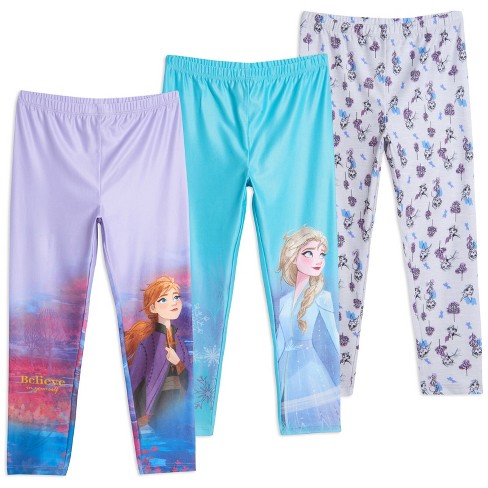 Disney Frozen Anna Elsa Little Girls 3 Pack Leggings Frozen 7-8 : Target