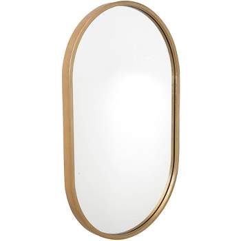 Uttermost Oval Vanity Accent Wall Mirror Antique Gold Leaf Iron Frame 20" Wide for Bathroom Bedroom Living Room House Office
