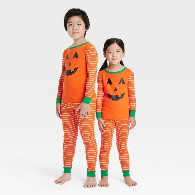 Toddler Halloween Pumpkin Matching Family Pajama Set - Orange 12M