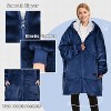 Womens' Hoodie Zip Up Sweatshirt with Full Fleece Lined, Oversized Zip-Up Adult Blanket Hoodie Wearable for Womens Men - Catalonia - 3 of 4