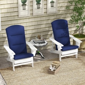DSVIMOY Outdoor Adirondack Chair Cushions, 2 Piece Adirondack Chair Cushions for Fire Pit Chairs with Seat, Blue, 58.75"*20.5"*2" - 1 of 4