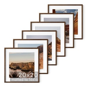 Haus and Hues Set of 6 Oak Wood Single Picture Frame with Plexiglass Cover - 1 of 4