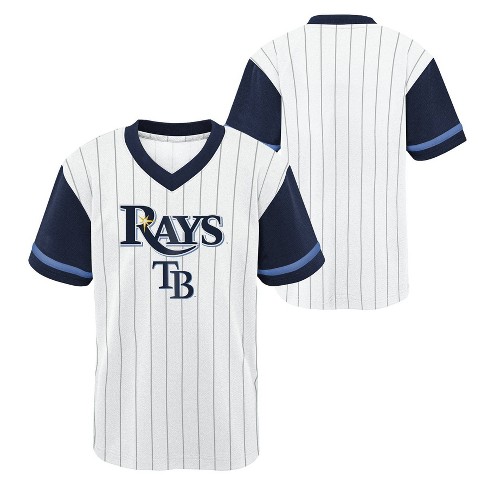 Mlb Tampa Bay Rays Boys' White Pinstripe Pullover Jersey - Xs : Target