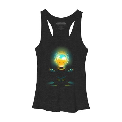 Women's Design By Humans Zenergy Robot Yoga By alnavasord Racerback Tank Top