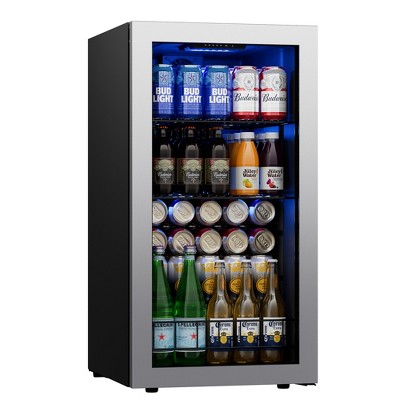 Yeego 95 Cans Beverage Cooler, Freestanding Beverage Refrigerator with Glass Door