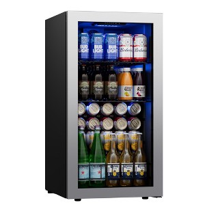 Yeego 95 Cans Beverage Cooler, Freestanding Beverage Refrigerator with Glass Door - 1 of 1