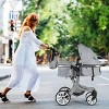 Infans Folding Aluminum Infant Bassinet Reversible Baby Stroller W/ Diaper Bag Grey - 2 of 4