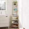 VECELO 69 in. Corner Shelf, 6-Tier Industrial Bookshelf with Metal Frame, Tall Plant Stand with Open Shelves for Small Space, Brown/Gold - 4 of 4