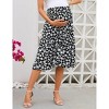 Coolmee Womens High Elastic Waist Maternity Skirt Summer Casual Floral Pleated Swing A Line Flowy Midi Skirts with Pockets - 2 of 4