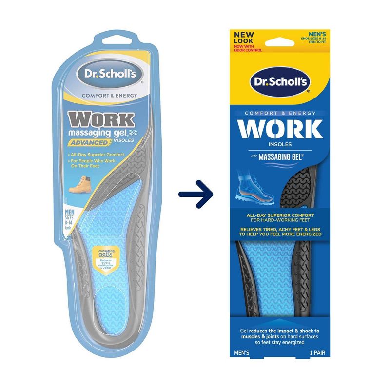 Dr. Scholl&#39;s with Massaging Gel Men&#39;s Work All-Day Superior Comfort Insoles - 1 pair - Size (8-14), 3 of 14