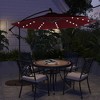 CLIHOME 11 ft. Outdoor LED Lamp Cantilever Umbrella 360-degree Rotation Patio Offset Umbrella with Base - 2 of 4