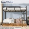 Resenkos Industrial Metal Twin Size Bunk Bed with Safety Guardrails and Built - in Ladder, Black - 2 of 4