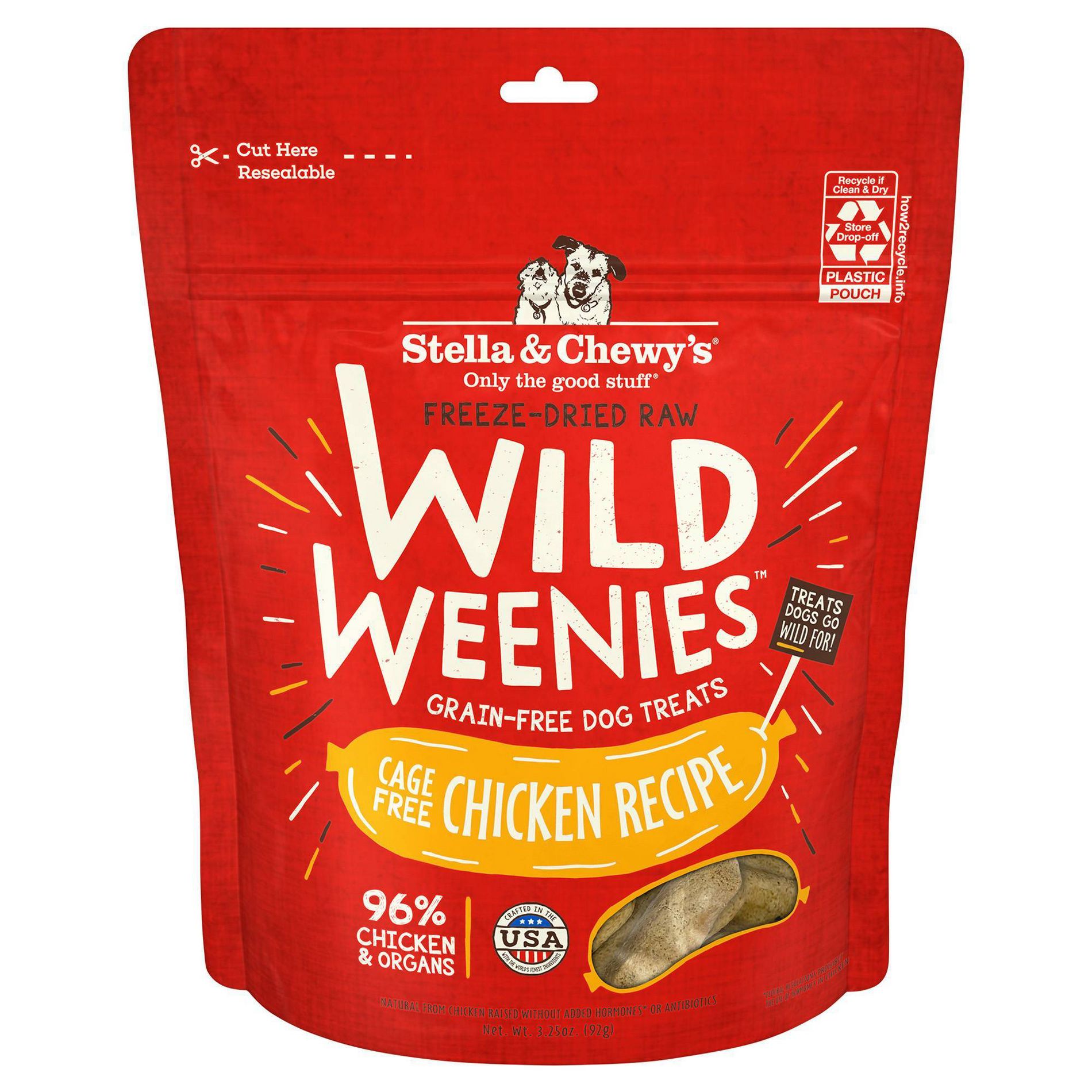 Stella & Chewy's Wild Weenies Chicken Flavor Chewy Dog Treats - 3.25oz