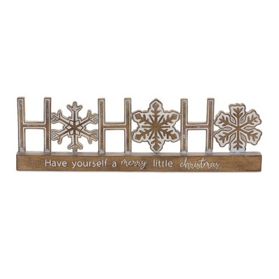 Melrose Ho Ho Ho Tabletop Sentiment Sign (Set of 2)