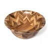 192oz Acacia Hand Pieced Herringbone Serving Bowl - Lipper International - 3 of 4