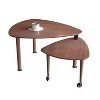 Sapphtopaz Modern Rotatable Coffee Table with Small Cocktail Table & Wheels Coffee Bar with Wood Legs Center Table for Living Room - 2 of 4