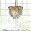 ALOADECOR 6-Lights Modern 3-Tier Round Crystal Fringe Chandelier - 3 of 4