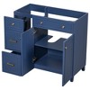 36 inch blue bathroom storage cabinet vanity (excluding sink) - 3 of 4