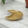 HomeRoots 7" Gold Crescent Metal Handmade Vanity Tray - 2 of 4