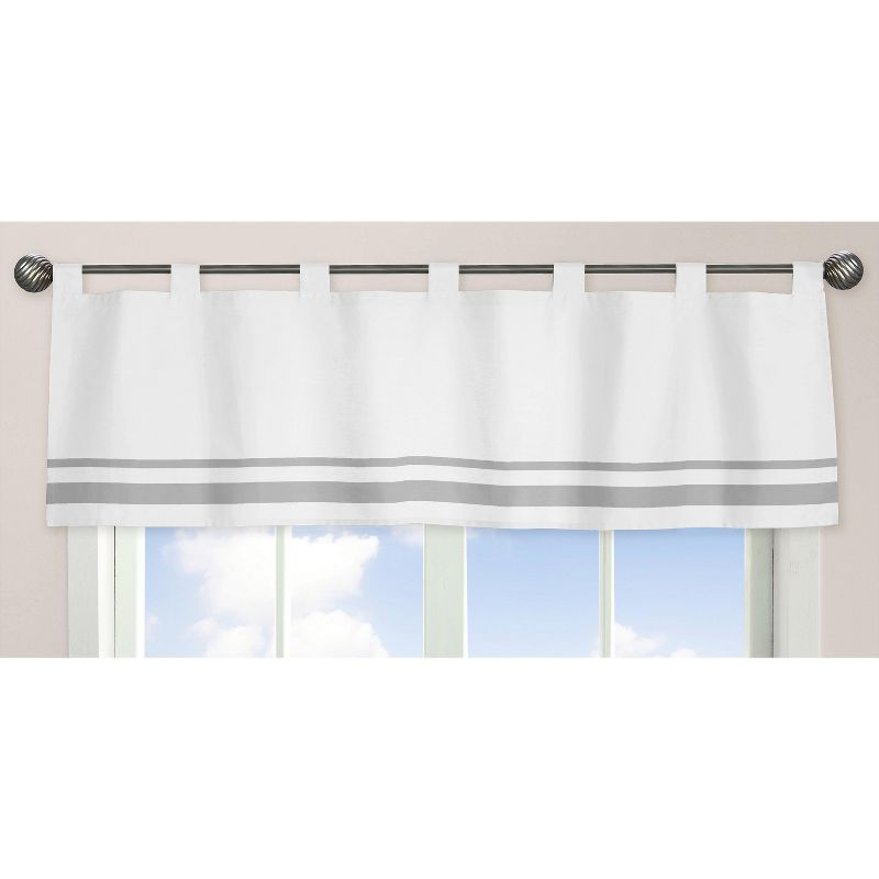 Sweet Jojo Designs Window Valance Treatment 54in. Hotel White and Gray, 1 of 5