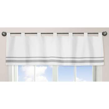 Sweet Jojo Designs Window Valance Treatment 54in. Hotel White and Gray