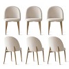 Set of 6  Modern Upholstered Dining Chairs with Oak Metal Legs Armless Kitchen Chairs for Dining Room,Living Room,Indoor Furniture-Tanpinhause - 2 of 4