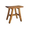 HomeRoots 14" Natural Teak Curvilinear Shower Bench - 4 of 4
