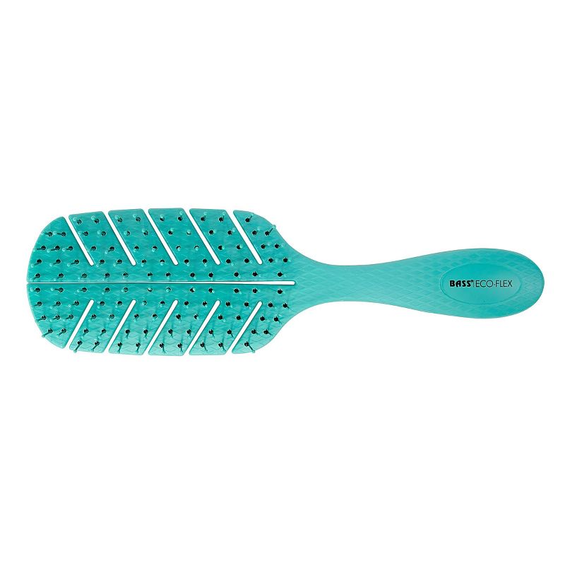 Bass Brushes BIO-FLEX Detangler Hair Brush Patented Pure Plant Handle Flexible Nylon Pins, 1 of 6
