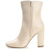 Journee Collection Womens Gaibriel Round Toe Block Heel High Ankle Booties Beige 10 - 2 of 4