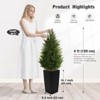 Core Electro 2 Sets 4FT Tall Artificial Topiary Cedar Tree with High Flower pot Outdoor Indoor Realistic Faux Cypress Plants - 2 of 4