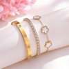 Women's Stackable Floral Gold Bracelets - 3Pcs Stainless Steel Bangle Set, Non - Tarnish, Gift for Christmas, Valentine, Birthday. - 4 of 4