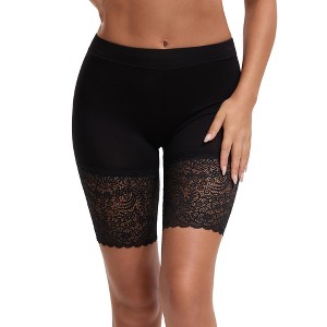 INSPIRE CHIC Women's Wide Lace Trim Slip Shorts Lightweight Comfort Thigh Slimmers - 1 of 4