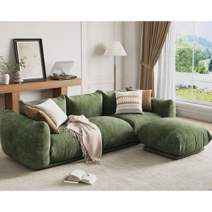 101"L Shape Modular Sectional Sofa,Chenille Fabric Cloud Couch with High Resilience Sponge,Deep Seat Boneless Sofa for Living Room,Comfy Small Space - 1 of 4