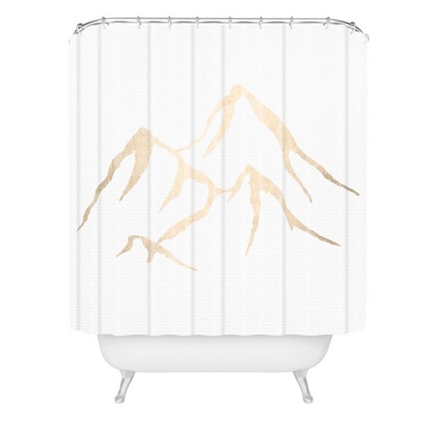 Nature Magic Adventure Mountains Christmas Shower Curtain Black Brown Deny Designs Target