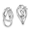 Black Bow Jewelry 14k White Gold Double Freeform Hoop Earrings, 17mm (5/8 Inch) - 2 of 4