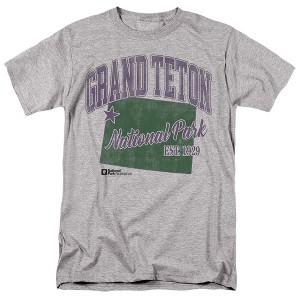Grand Teton National Park State Line Adult T-Shirt Athletic Heather - 1 of 4