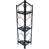 Sunnydaze Steel 3-Tiered Potted Flower Plant Folding Corner Stand Display with Mosaic Tiled Top - 44" - Blue - 4 of 4
