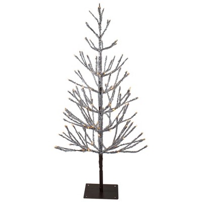 Northlight 4' Pre-Lit LED Brown Artificial Christmas Tree with Icicle Lights- Clear Lights